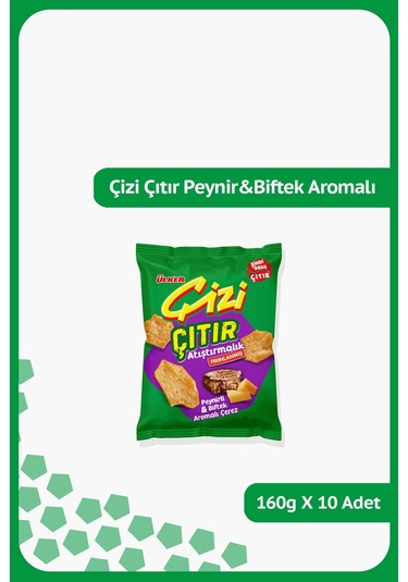 Çizi Çıtır - Peynirli&biftek Aromalı - Parti Boy - 160 Gram - 10 Adet