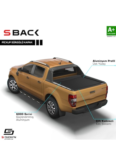 Life Ford Ranger 3 Wildtrak S-back Sürgülü Kapak Siyah V1 2016-2022