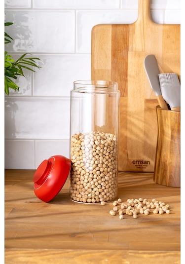 Emsan Simple Saklama Kavanozu 1500 ML Kırmızı