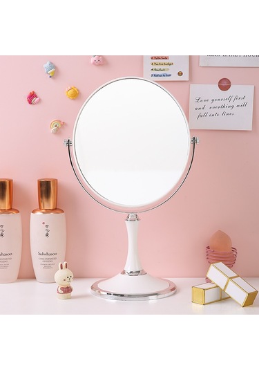 Geeroyoo 8 İnç Eliptik İkili Yüzlü Tahta Üstü Makyaj Aynası - Pratik, Dayanıklı Ve Modern Stiliyle Odana Zenginlik Katın 8 İnçli Yumurta Şeklinde