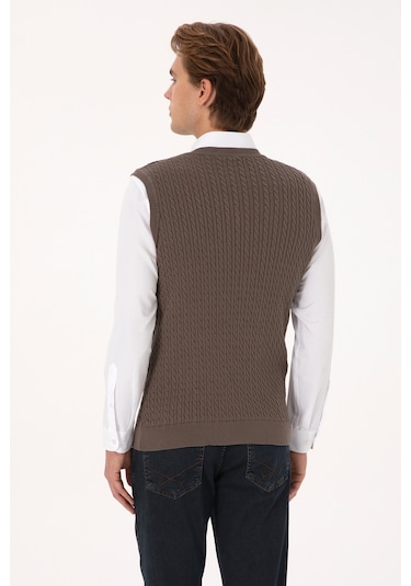 U.s. Polo Assn. Erkek Vizon Süveter 50318160-vr052 Vızon