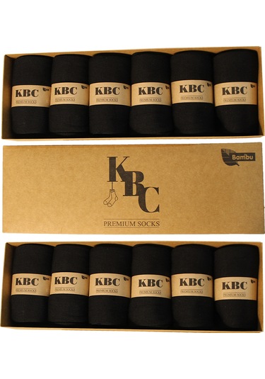 12'li Siyah Dikişsiz Bambu Yazlık Klasik Erkek Çorap Seti /kutulu Siyah