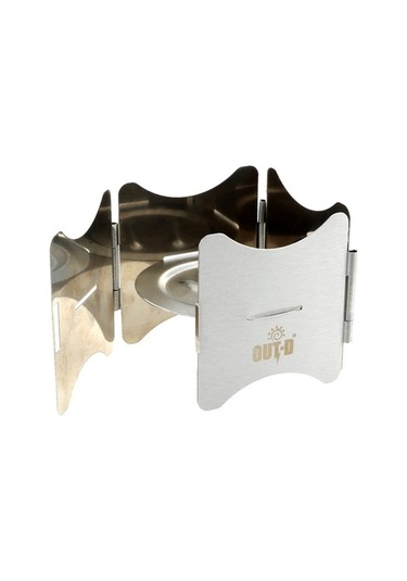 Artfulabode Yakıtlı Ve Tepsi Tencere Taşınabilir Standı Standı Paslanmaz Ocak Katlanabilir Katı Gümüş Çelik Ha Gümüş