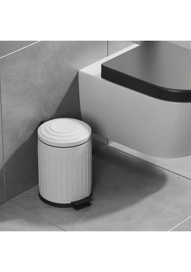 Aqua Bagno Midas Çöp Kovası -pedallı 5 Lt. , Beyaz