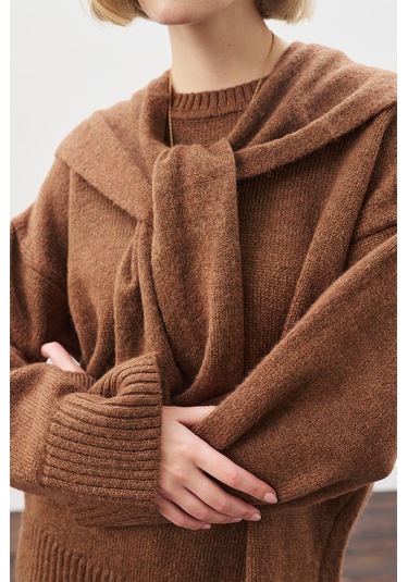 Chunky Oversıze Kazak Sıcak Kahve Sıcak Kahve