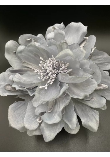 Amely Rid Kumaştan Büyük Çiçek Fiyonk Broş Tokalı 236336077 Gri