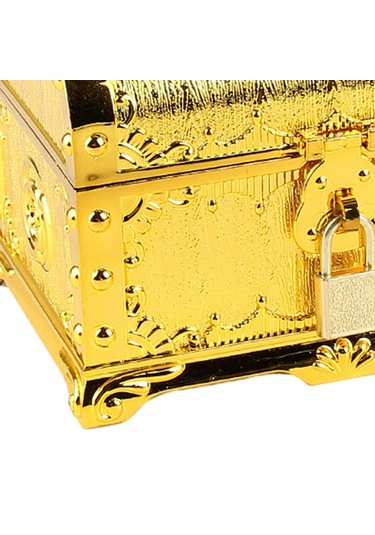 Homyl Korsan Hazine Sandığı Dekoratif Vintage Sandık Kutusu Altın