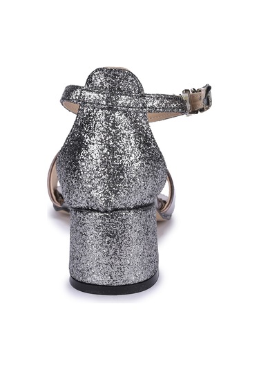 Kiko Kids Sheila Günlük Kız Çocuk 3 Cm Topuklu Sandalet Abiye Ayakkabı Platin Platin