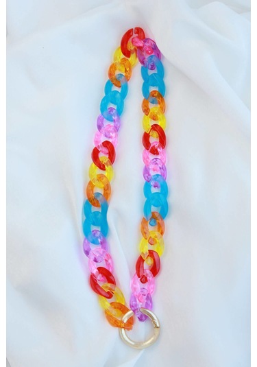 Renkli Kalın Zincir Kolye Çok REnkli