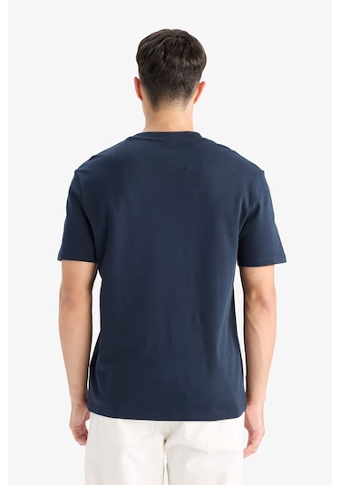 Defacto Regular Fit Bisiklet Yaka Kısa Kollu Tişört E7961ax25aunv64 Lacivert