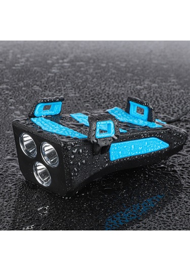 Hombey Bisiklet Işığı 4000mah - Telefon Tutucu, Usb Şarj, 130db Hoparlör, 250 Lümen Gece Sürüşü Koruma - Siyah-kırmızı Kırmızı