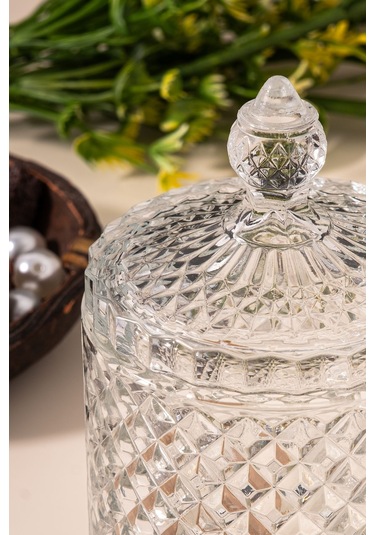Çarşıdayız Lila Cam Kapaklı Şekerlik - Zarif Ve Şık Tasarımlı Şeker Saklama Kabı Şeffaf