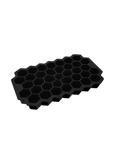 Metabagua Ice-cube Tray For Freezer With Lid, Silicone Trays Spill-resistant Removable Cover, Black 9nklgx Siyah
