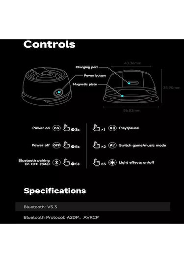 Bluetooth Hoparlör Yüksek Ses Mini Bas Manyetik Kablosuz Speaker