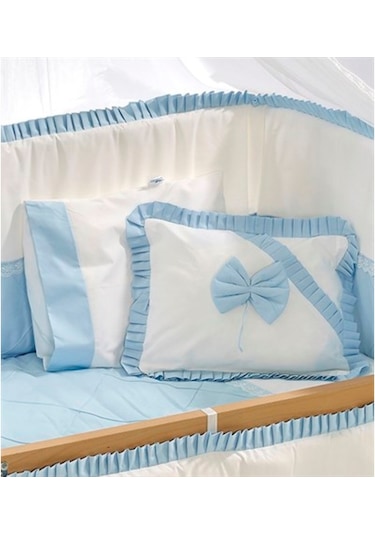 Meltem Kids Bambino Mavi Pamuklu Bebek Uyku Seti 70 x 110 CM Mavi