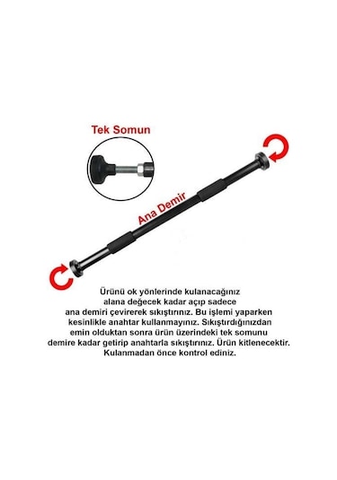 Leyaton Barfiks 110-140 CM Ayarlanabilir Koridor Barfiks Çubuğu