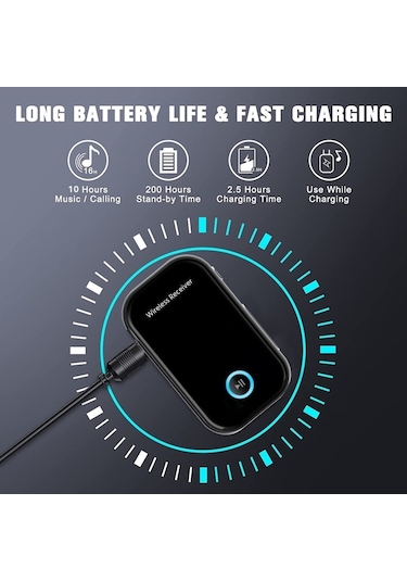 Sones Araç Bluetooth 5.0 Ses Alıcısı 3.5mm Bluetooth Dönüştürücü