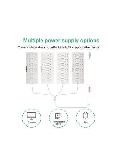 Ulzyvf Usb Bitki Büyütme Lambası - 5v Tam Spektrum Led Panel 1/2/3/4 Başlık Gösterildiği Gibi