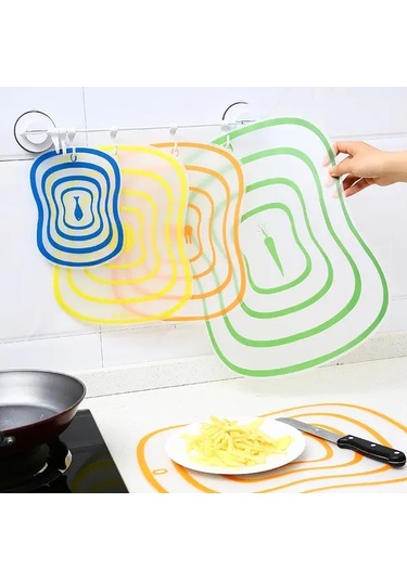 Tongdashop Kaymaz Sarı Plastik Kesme Tahtası - Dayanıklı Sebze Meyve Doğrama Yüzeyi sarı