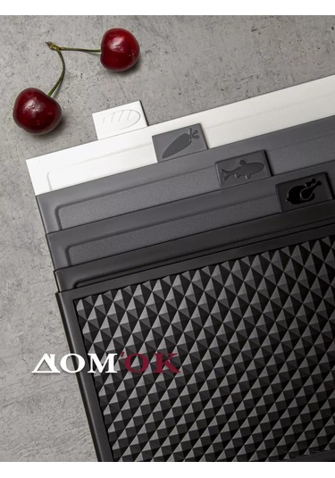 Domkoff Ahşap Kesme Tahtası Seti Üstü Standlı 237095502 Siyah