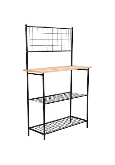 Weblonya Mutfak Bangosu Raf Bar Masası Çok Amaçlı Masa Siyah 5159