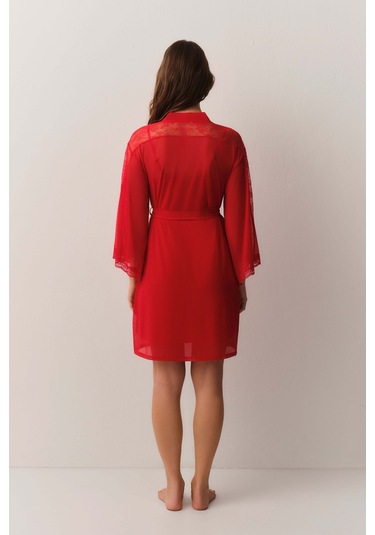 Suwen Dark Romance Kısa Sabahlık St4455615082 Kırmızı