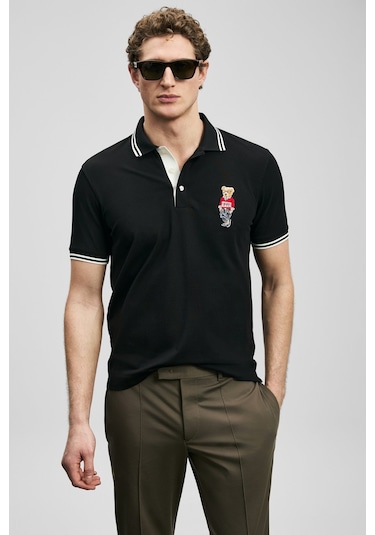 Lufian Brady Smart Erkek Polo T-shirt 111040245 Siyah