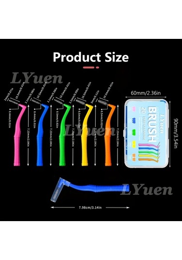 Willowhaven Yeşil 0.8mm L Tipi Diş Arası Fırçası 20'li Kutu Ağız Bakımı