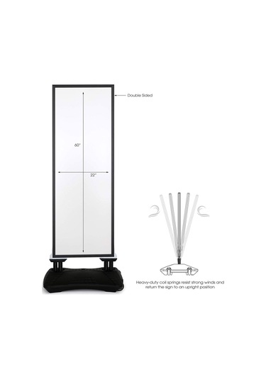 Wind Pro Slim Siyah Kaldırım Panosu 55 x 170 CM