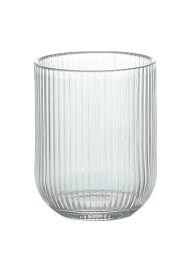 Lucca Minimalist Çizgili Şeffaf 4'lü Cam Su Meşrubat Bardağı - 280 Ml