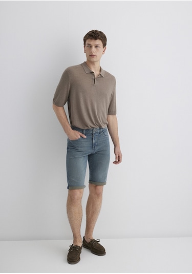 Mavi - Nicholas Mavi Premium Vintage Puslu Indigo Jean Şort 0416089816 Koyu Mavi
