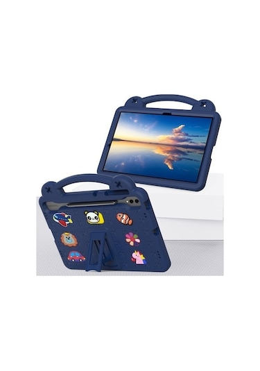 Maoyaya Samsung Tab S9 Fe+ 12.4 İnç Çocuk Kılıf - Pembe, Trendy Desenli Eva Kapak