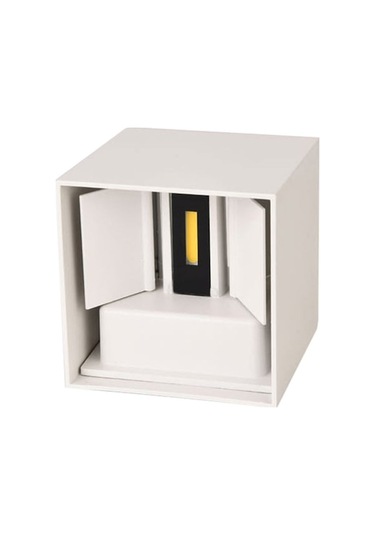 12w Ip65 Su Geçirmez Dış Mekan Duvar Lambası - Beyaz Kasa, Beyaz Işık, Aydınlatma Ayarı, Alüminyum Gövde, Ac85-265v Beyaz Beyaz