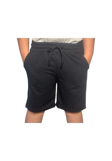 Mb Kids Düz Basic Rahat Çocuk Şort Siyah