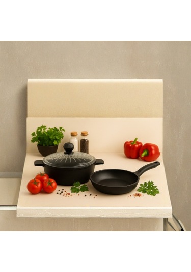 Kristal Basık Tencere - Kristal Tava 26 Cm Siyah