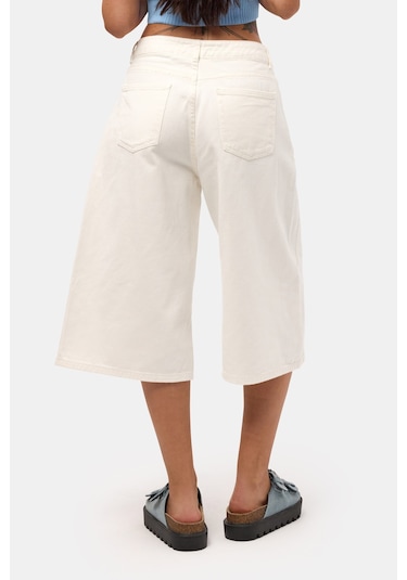 Itsbasic Kadın Kırık Beyaz 7s6-101 Maxi Denim Bermuda Şort