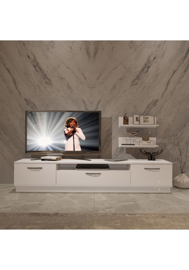 Decoraktiv Trio 4s Mdf Tv Ünitesi Tv Sehpası Beyaz