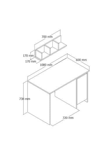 Umg Mobilya Ege Kulpsuz Çalışma Masası, Bilgisayar Masası Beyaz