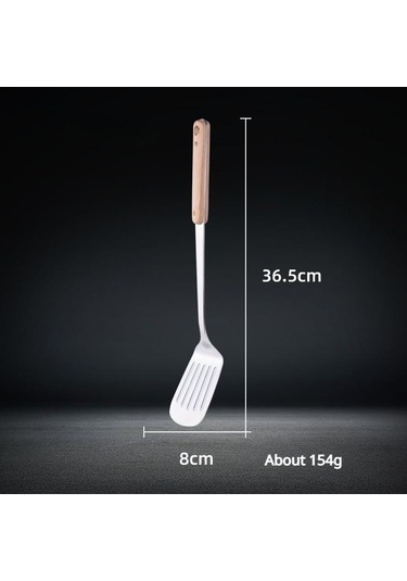 Hanyang Paslanmaz Çelik Spatula Mutfak Eşyaları Ahşap Saplı Spatula Mutfak Pişirme Spatula 304-c Sanded