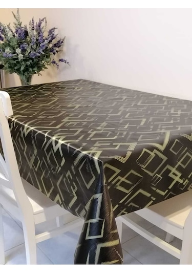 Elyaflı Pvc Muşamba Desenli Silinebilir Masa Örtüsü 02mrl171a Siyah