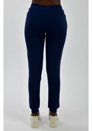 Kadın Yanları Cepli Beli Büzgülü Jogger Eşofman Altı Lacivert