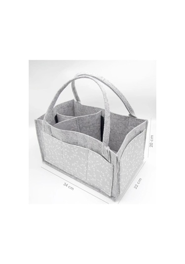 Nessiworld Babyjem Keçe Anne Bebek Bakım Çantası 772 Gri Çiçek-39727