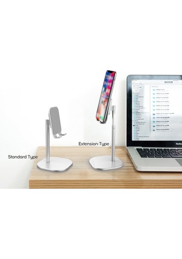 Pazly Alüminyum Uzatmalı Telefon Ve İpad Uyumlu Askılığı - Ayarlanabilir, Kaymaz Taban