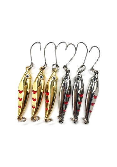 Maiyame 6 Adet Metal Balık Yemi: 3 Altın + 3 Gümüş, 3g Ağırlık, Deniz/su Avı Için Parlak Flasher