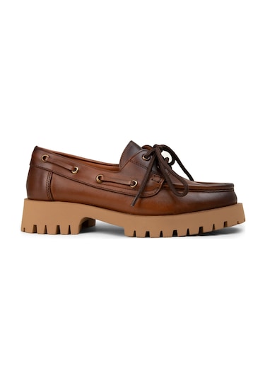 Deery Kadın Hakiki Deri Taba Renk Marin Loafer - 02036ztbac02