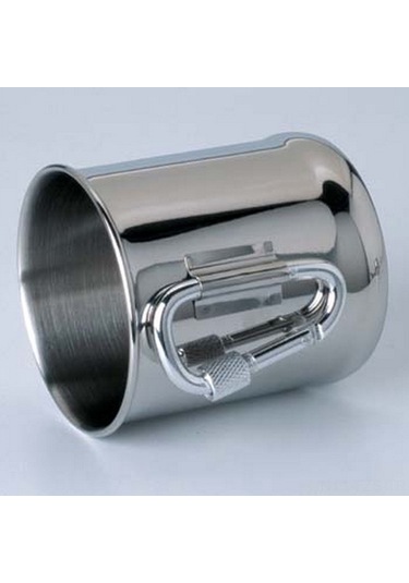 Fosenze 250ml Paslanmaz Çelik Kamp Bardakı, M3 Modeli, Sırt Çantası Taşıma Kancalı, Yüksek Dayanıklı, İçme Suyu Kapsülü METALİK