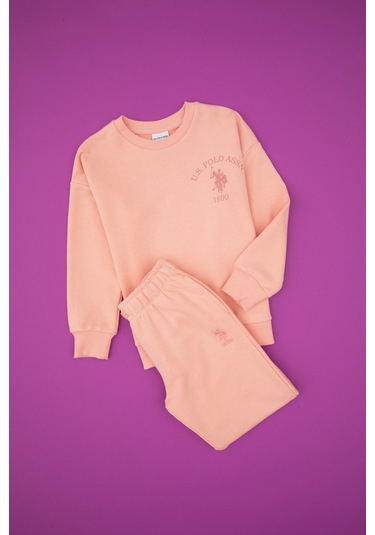 U.s. Polo Assn. Kız Çocuk Somon Pijama Takım 50318955-vr047 Somon