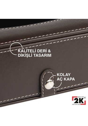 2k Suni Deri Peçetelik Mendil Kutusu 13 24 6 Cm. Kahverengi Kahverengi