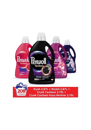 Perwoll Hassas Bakım Sıvı Çamaşır Deterjanı 208 Yıkama 4'lü Set