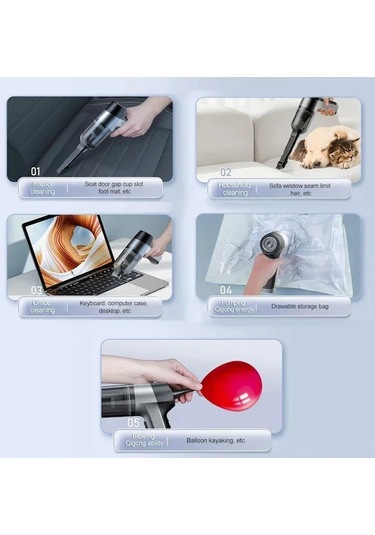 Yeni Alman Fırçasız 150000pa Mini Araba Elektrikli Süpürge Taşınabilir Kablosuz Araba Temizleyici Siyah